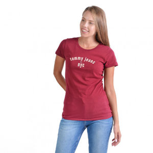 Tommy Hilfiger dámské vínové tričko Essential - S (VG5)